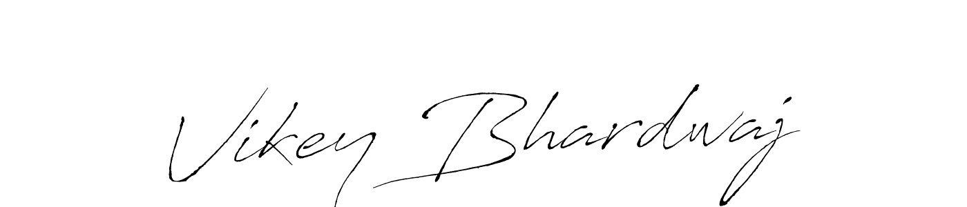 How to make Vikey Bhardwaj name signature. Use Antro_Vectra style for creating short signs online. This is the latest handwritten sign. Vikey Bhardwaj signature style 6 images and pictures png