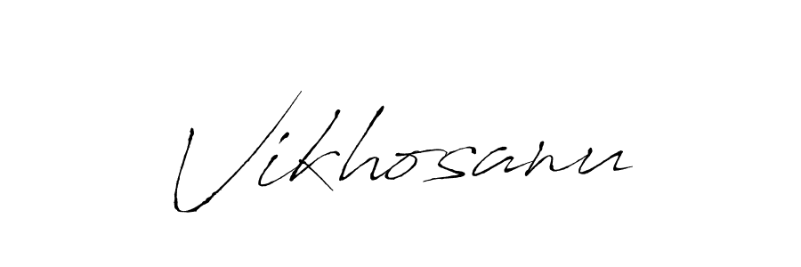 Design your own signature with our free online signature maker. With this signature software, you can create a handwritten (Antro_Vectra) signature for name Vikhosanu. Vikhosanu signature style 6 images and pictures png