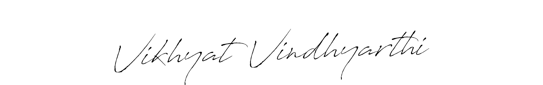 How to make Vikhyat Vindhyarthi name signature. Use Antro_Vectra style for creating short signs online. This is the latest handwritten sign. Vikhyat Vindhyarthi signature style 6 images and pictures png