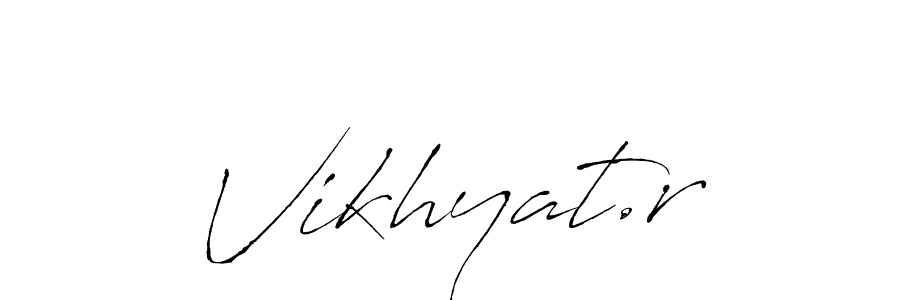 Also we have Vikhyat.r name is the best signature style. Create professional handwritten signature collection using Antro_Vectra autograph style. Vikhyat.r signature style 6 images and pictures png