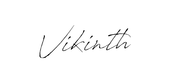 Use a signature maker to create a handwritten signature online. With this signature software, you can design (Antro_Vectra) your own signature for name Vikinth. Vikinth signature style 6 images and pictures png