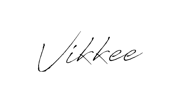 Create a beautiful signature design for name Vikkee. With this signature (Antro_Vectra) fonts, you can make a handwritten signature for free. Vikkee signature style 6 images and pictures png