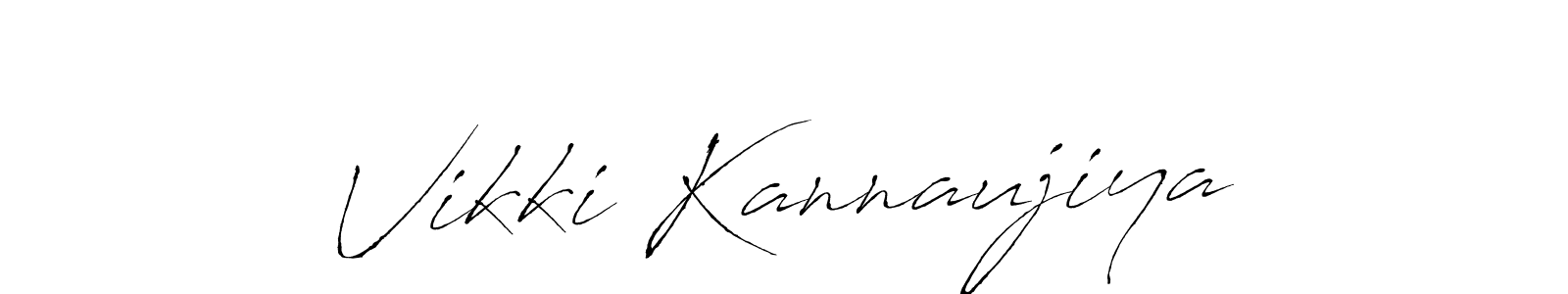 Create a beautiful signature design for name Vikki Kannaujiya. With this signature (Antro_Vectra) fonts, you can make a handwritten signature for free. Vikki Kannaujiya signature style 6 images and pictures png