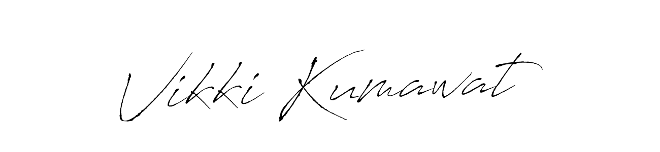 How to make Vikki Kumawat name signature. Use Antro_Vectra style for creating short signs online. This is the latest handwritten sign. Vikki Kumawat signature style 6 images and pictures png