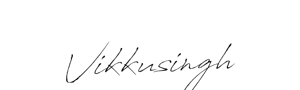 Make a beautiful signature design for name Vikkusingh. With this signature (Antro_Vectra) style, you can create a handwritten signature for free. Vikkusingh signature style 6 images and pictures png