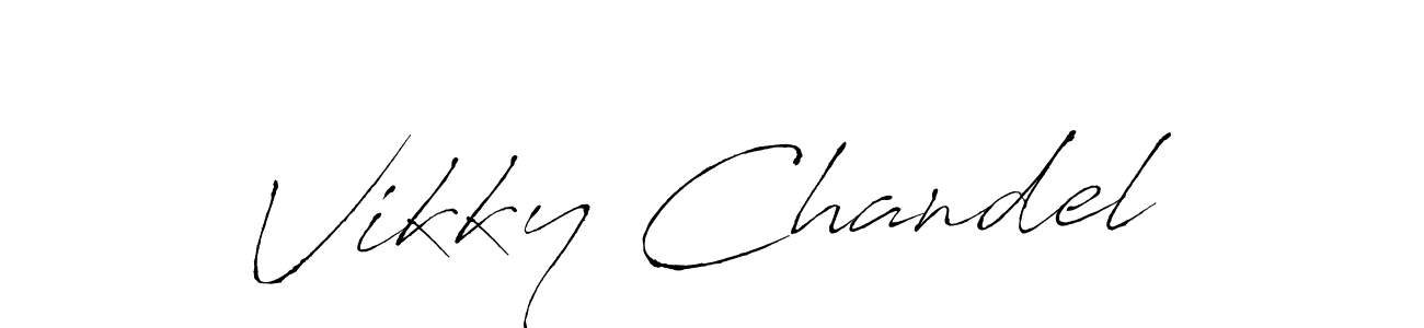 Vikky Chandel stylish signature style. Best Handwritten Sign (Antro_Vectra) for my name. Handwritten Signature Collection Ideas for my name Vikky Chandel. Vikky Chandel signature style 6 images and pictures png