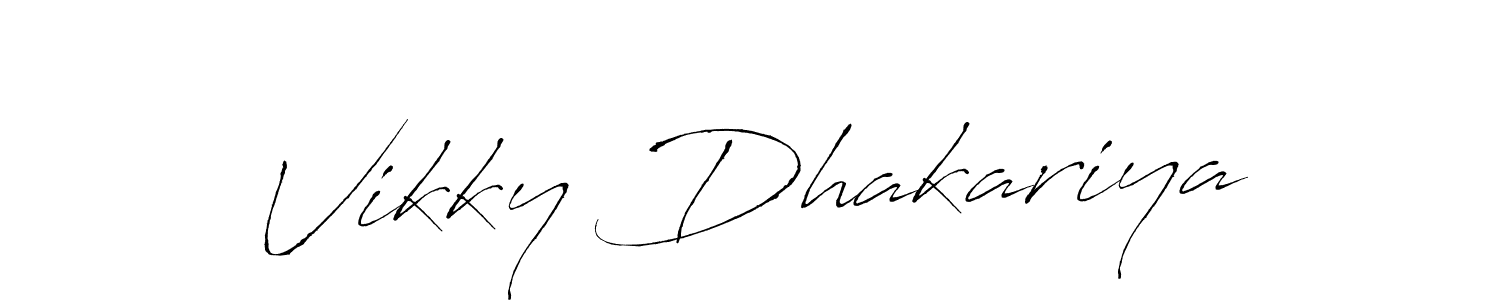 Also we have Vikky Dhakariya name is the best signature style. Create professional handwritten signature collection using Antro_Vectra autograph style. Vikky Dhakariya signature style 6 images and pictures png