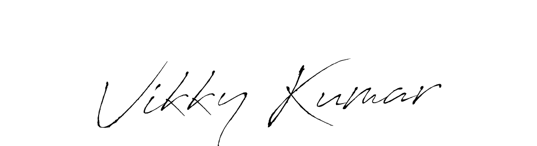 Make a beautiful signature design for name Vikky Kumar. With this signature (Antro_Vectra) style, you can create a handwritten signature for free. Vikky Kumar signature style 6 images and pictures png