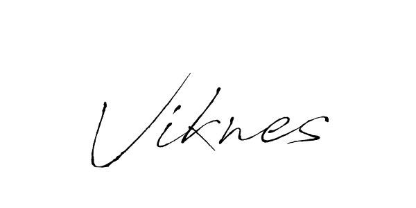 Design your own signature with our free online signature maker. With this signature software, you can create a handwritten (Antro_Vectra) signature for name Viknes. Viknes signature style 6 images and pictures png