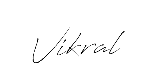 How to make Vikral signature? Antro_Vectra is a professional autograph style. Create handwritten signature for Vikral name. Vikral signature style 6 images and pictures png