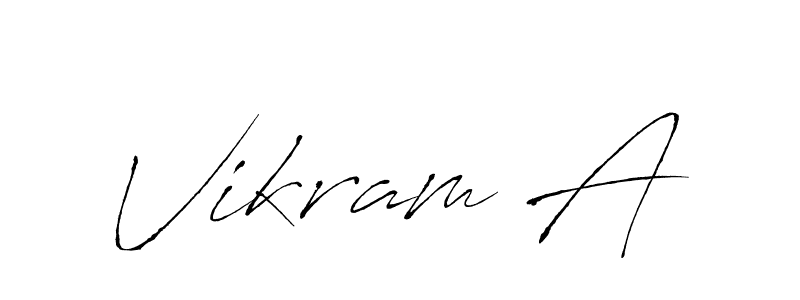 Vikram A stylish signature style. Best Handwritten Sign (Antro_Vectra) for my name. Handwritten Signature Collection Ideas for my name Vikram A. Vikram A signature style 6 images and pictures png