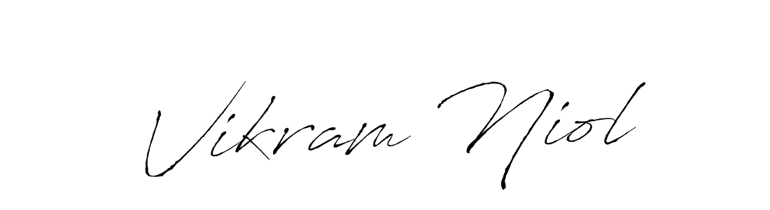 How to make Vikram Niol name signature. Use Antro_Vectra style for creating short signs online. This is the latest handwritten sign. Vikram Niol signature style 6 images and pictures png