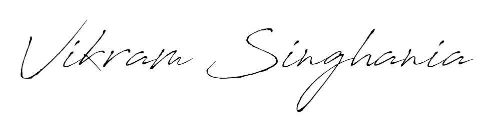 Stand out with a creative autograph for Vikram Singhania. The Antro_Vectra styling blends modern aesthetics with classic signature flourishes. Vikram Singhania signature style 6 images and pictures png