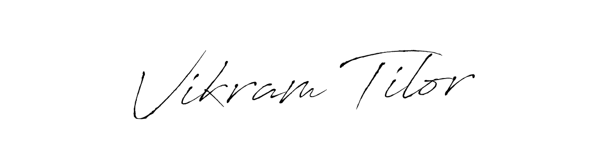 The best way (Antro_Vectra) to make a short signature is to pick only two or three words in your name. The name Vikram Tilor include a total of six letters. For converting this name. Vikram Tilor signature style 6 images and pictures png