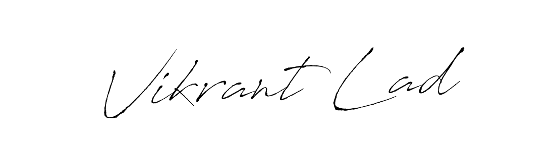 How to make Vikrant Lad name signature. Use Antro_Vectra style for creating short signs online. This is the latest handwritten sign. Vikrant Lad signature style 6 images and pictures png