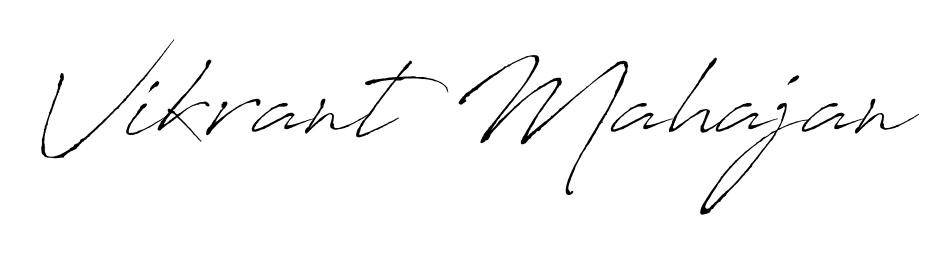 Practice writing Vikrant Mahajan with the flow of Antro_Vectra lettering. A fantastic source of inspiration for developing your personal signature style. Vikrant Mahajan signature style 6 images and pictures png