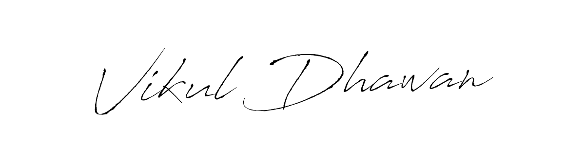 How to make Vikul Dhawan signature? Antro_Vectra is a professional autograph style. Create handwritten signature for Vikul Dhawan name. Vikul Dhawan signature style 6 images and pictures png