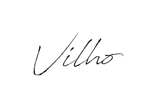 Create a beautiful signature design for name Vilho. With this signature (Antro_Vectra) fonts, you can make a handwritten signature for free. Vilho signature style 6 images and pictures png