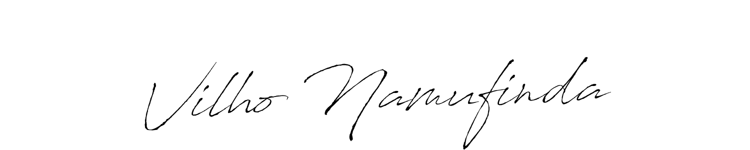 Create a beautiful signature design for name Vilho Namufinda. With this signature (Antro_Vectra) fonts, you can make a handwritten signature for free. Vilho Namufinda signature style 6 images and pictures png