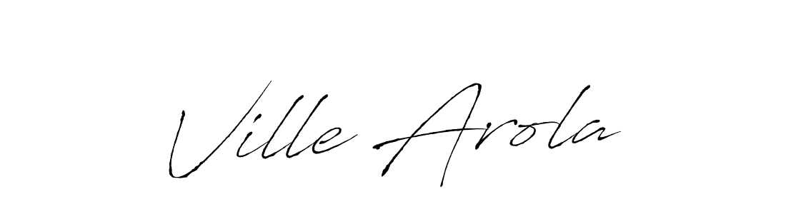 The best way (Antro_Vectra) to make a short signature is to pick only two or three words in your name. The name Ville Arola include a total of six letters. For converting this name. Ville Arola signature style 6 images and pictures png