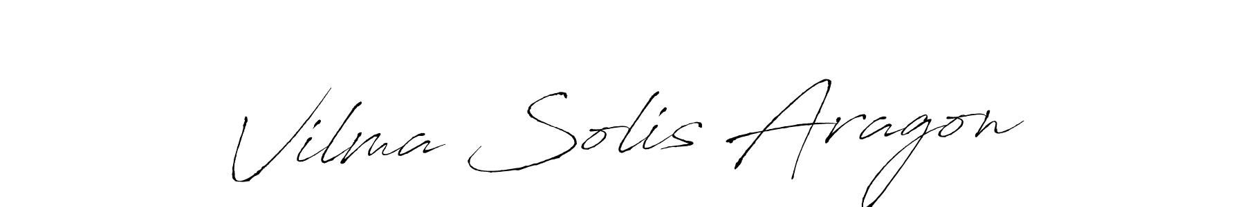 Design your own signature with our free online signature maker. With this signature software, you can create a handwritten (Antro_Vectra) signature for name Vilma Solis Aragon. Vilma Solis Aragon signature style 6 images and pictures png