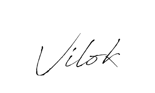 Create a beautiful signature design for name Vilok. With this signature (Antro_Vectra) fonts, you can make a handwritten signature for free. Vilok signature style 6 images and pictures png