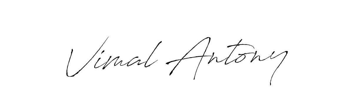How to make Vimal Antony name signature. Use Antro_Vectra style for creating short signs online. This is the latest handwritten sign. Vimal Antony signature style 6 images and pictures png