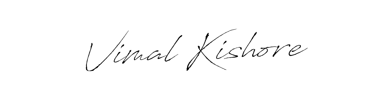 How to make Vimal Kishore name signature. Use Antro_Vectra style for creating short signs online. This is the latest handwritten sign. Vimal Kishore signature style 6 images and pictures png
