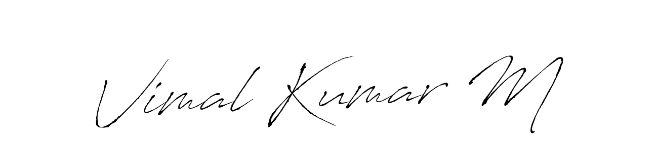 Antro_Vectra is a professional signature style that is perfect for those who want to add a touch of class to their signature. It is also a great choice for those who want to make their signature more unique. Get Vimal Kumar M name to fancy signature for free. Vimal Kumar M signature style 6 images and pictures png