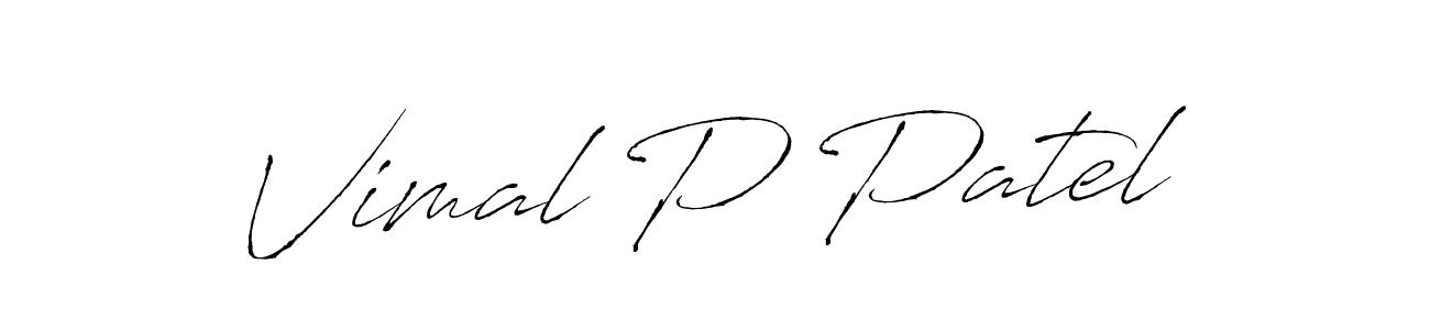 Design your own signature with our free online signature maker. With this signature software, you can create a handwritten (Antro_Vectra) signature for name Vimal P Patel. Vimal P Patel signature style 6 images and pictures png