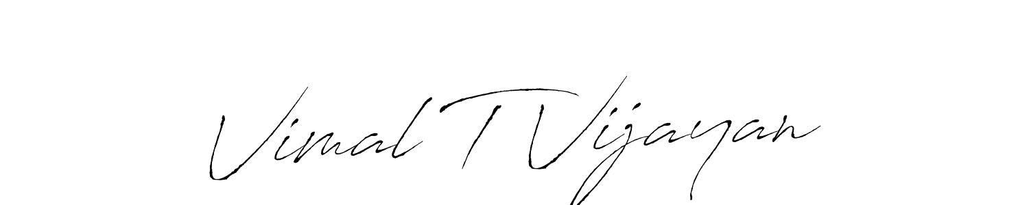 Create a beautiful signature design for name Vimal T Vijayan. With this signature (Antro_Vectra) fonts, you can make a handwritten signature for free. Vimal T Vijayan signature style 6 images and pictures png