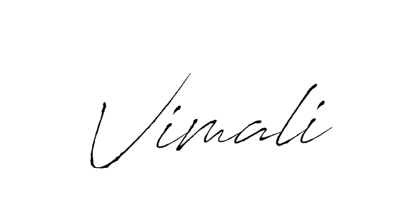 Use a signature maker to create a handwritten signature online. With this signature software, you can design (Antro_Vectra) your own signature for name Vimali. Vimali signature style 6 images and pictures png