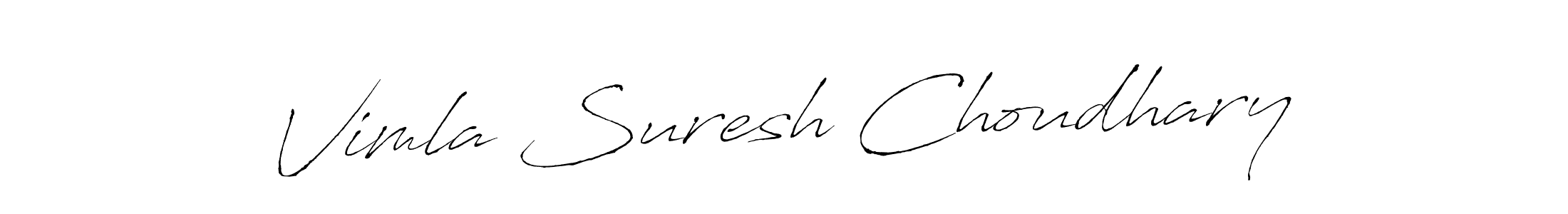 How to make Vimla Suresh Choudhary name signature. Use Antro_Vectra style for creating short signs online. This is the latest handwritten sign. Vimla Suresh Choudhary signature style 6 images and pictures png