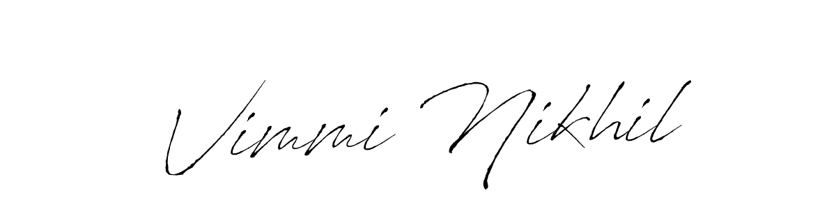 This is the best signature style for the Vimmi Nikhil name. Also you like these signature font (Antro_Vectra). Mix name signature. Vimmi Nikhil signature style 6 images and pictures png