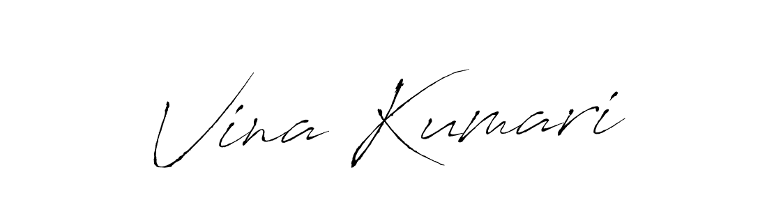 How to make Vina Kumari name signature. Use Antro_Vectra style for creating short signs online. This is the latest handwritten sign. Vina Kumari signature style 6 images and pictures png