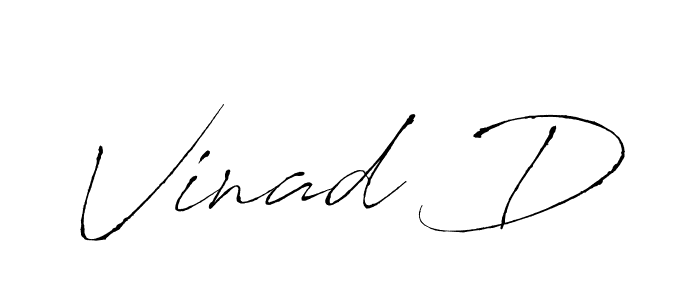 Antro_Vectra is a professional signature style that is perfect for those who want to add a touch of class to their signature. It is also a great choice for those who want to make their signature more unique. Get Vinad D name to fancy signature for free. Vinad D signature style 6 images and pictures png