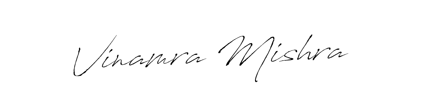 Create a beautiful signature design for name Vinamra Mishra. With this signature (Antro_Vectra) fonts, you can make a handwritten signature for free. Vinamra Mishra signature style 6 images and pictures png