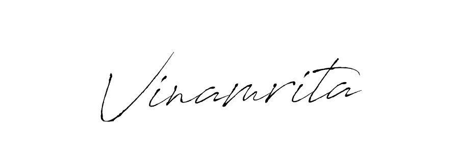 Design your own signature with our free online signature maker. With this signature software, you can create a handwritten (Antro_Vectra) signature for name Vinamrita. Vinamrita signature style 6 images and pictures png