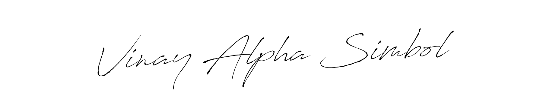 Use a signature maker to create a handwritten signature online. With this signature software, you can design (Antro_Vectra) your own signature for name Vinay Alpha Simbol. Vinay Alpha Simbol signature style 6 images and pictures png