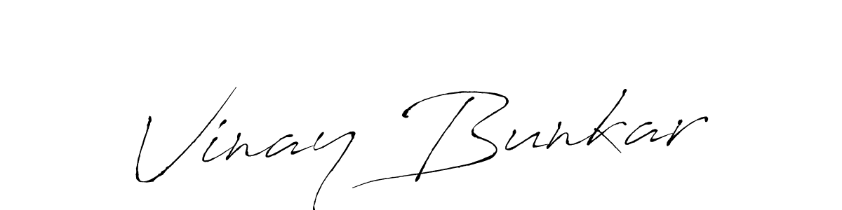 Also we have Vinay Bunkar name is the best signature style. Create professional handwritten signature collection using Antro_Vectra autograph style. Vinay Bunkar signature style 6 images and pictures png