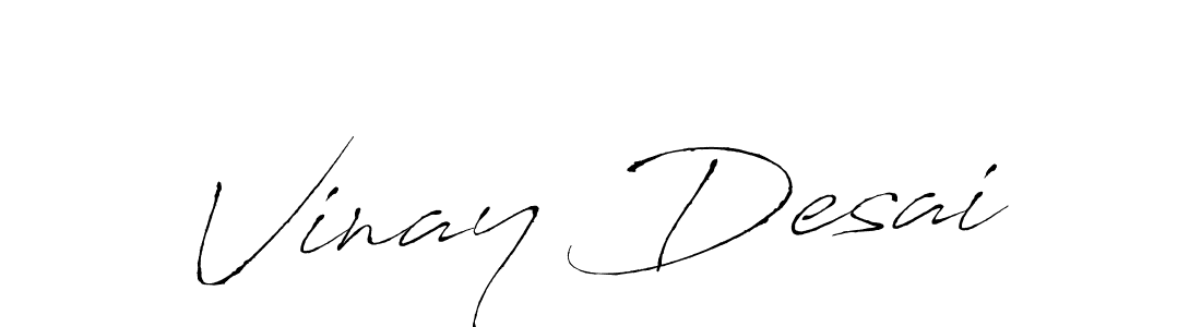 How to make Vinay Desai name signature. Use Antro_Vectra style for creating short signs online. This is the latest handwritten sign. Vinay Desai signature style 6 images and pictures png