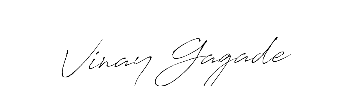 How to make Vinay Gagade name signature. Use Antro_Vectra style for creating short signs online. This is the latest handwritten sign. Vinay Gagade signature style 6 images and pictures png