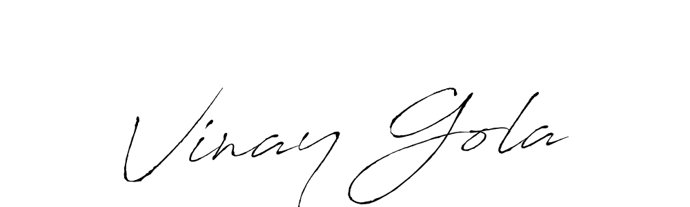 You should practise on your own different ways (Antro_Vectra) to write your name (Vinay Gola) in signature. don't let someone else do it for you. Vinay Gola signature style 6 images and pictures png
