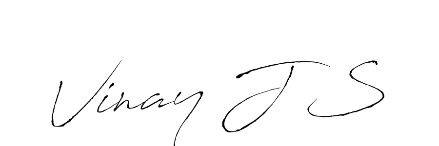 How to make Vinay J S name signature. Use Antro_Vectra style for creating short signs online. This is the latest handwritten sign. Vinay J S signature style 6 images and pictures png