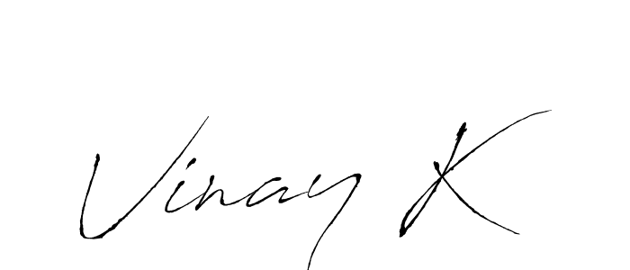 Antro_Vectra is a professional signature style that is perfect for those who want to add a touch of class to their signature. It is also a great choice for those who want to make their signature more unique. Get Vinay K name to fancy signature for free. Vinay K signature style 6 images and pictures png
