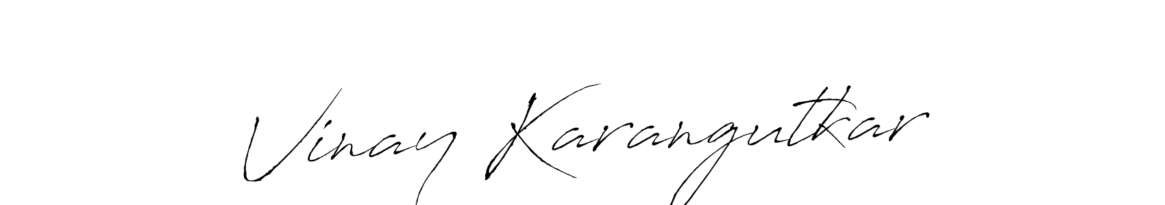 Design your own signature with our free online signature maker. With this signature software, you can create a handwritten (Antro_Vectra) signature for name Vinay Karangutkar. Vinay Karangutkar signature style 6 images and pictures png
