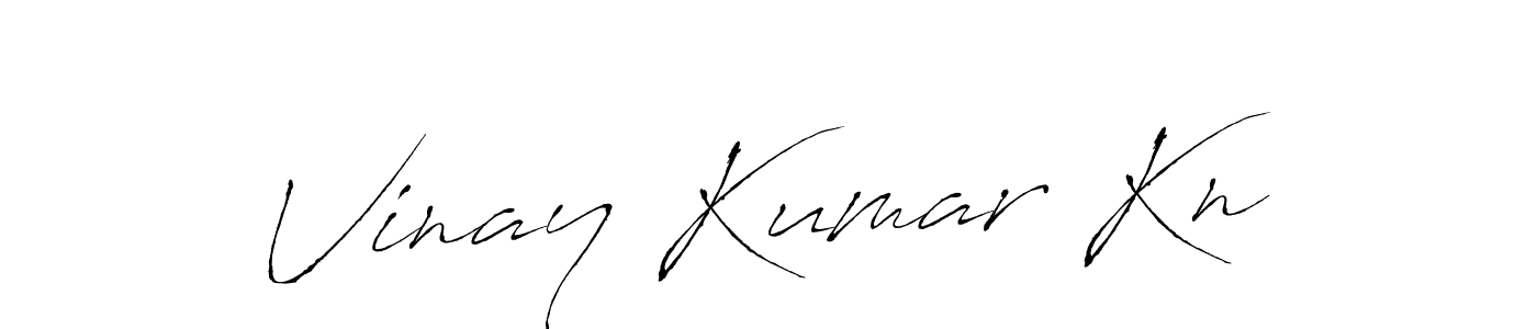 How to make Vinay Kumar Kn name signature. Use Antro_Vectra style for creating short signs online. This is the latest handwritten sign. Vinay Kumar Kn signature style 6 images and pictures png