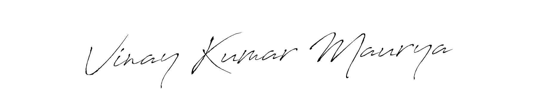 How to make Vinay Kumar Maurya name signature. Use Antro_Vectra style for creating short signs online. This is the latest handwritten sign. Vinay Kumar Maurya signature style 6 images and pictures png