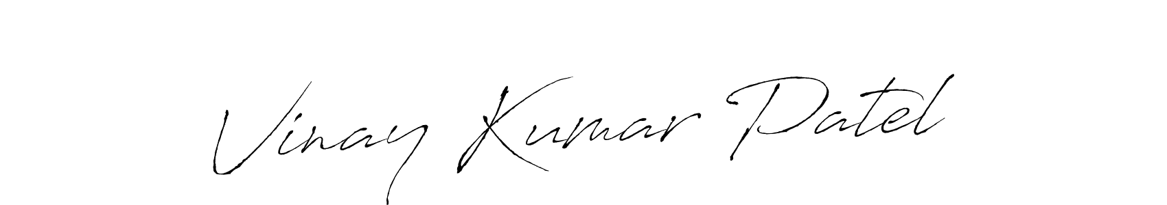 Make a beautiful signature design for name Vinay Kumar Patel. With this signature (Antro_Vectra) style, you can create a handwritten signature for free. Vinay Kumar Patel signature style 6 images and pictures png