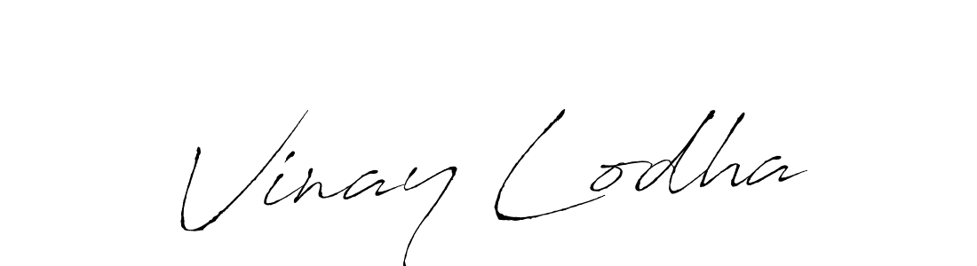 How to make Vinay Lodha name signature. Use Antro_Vectra style for creating short signs online. This is the latest handwritten sign. Vinay Lodha signature style 6 images and pictures png